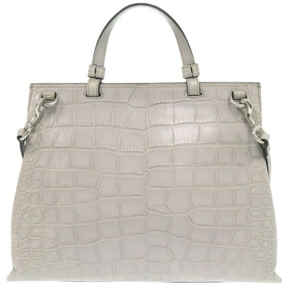 Gucci Daily Bamboo Crocodile Gray Handbag Shoulder Bag - Picture 2 of 8